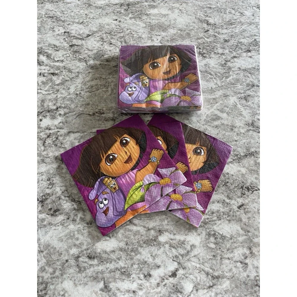 Doras Flower Adventure Lunch Dinner Napkins Birthday Party Supplies 16 Ct + 3